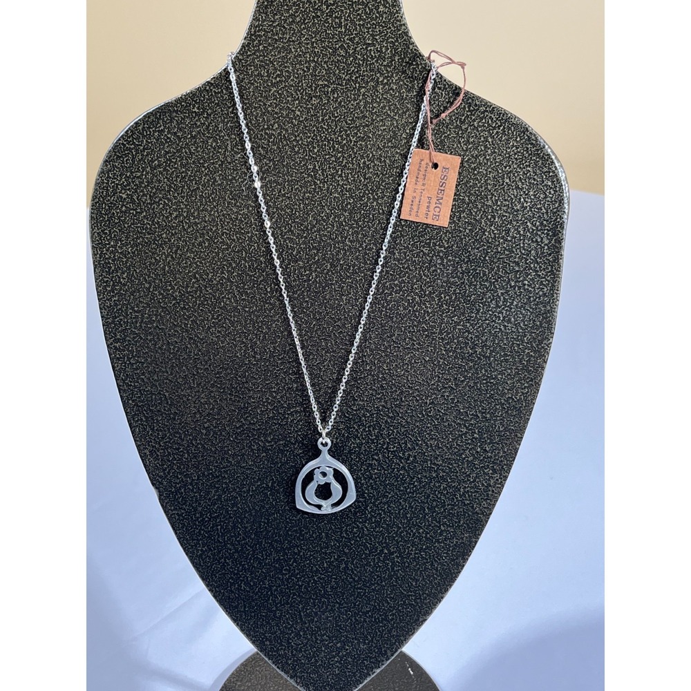 Essence Sweden Pewter Pendant Necklace R Tennesmed Vintage Brutalist Nordic Boho